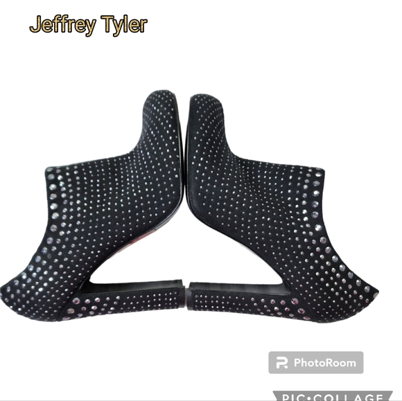 Jeffrey Tyler Shoes - Jeffrey Tyler Annie booties black studs tall heeled booties sz 8 m nwt's
